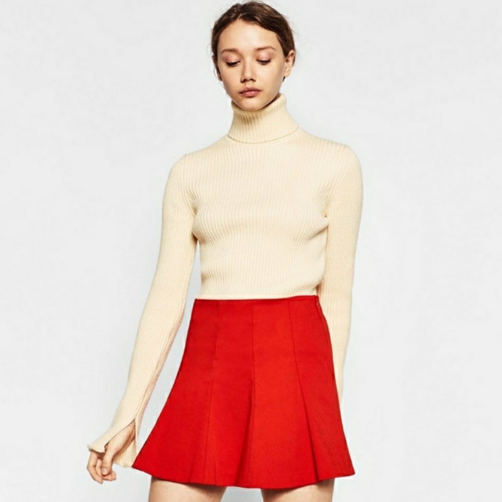 Zara red mini skirt